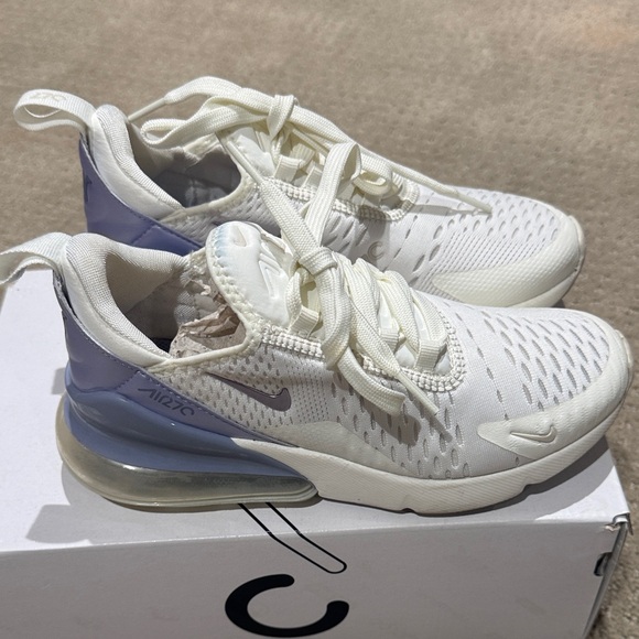 Nike Air Max 270 White and Lavender Sneakers - Picture 3 of 5